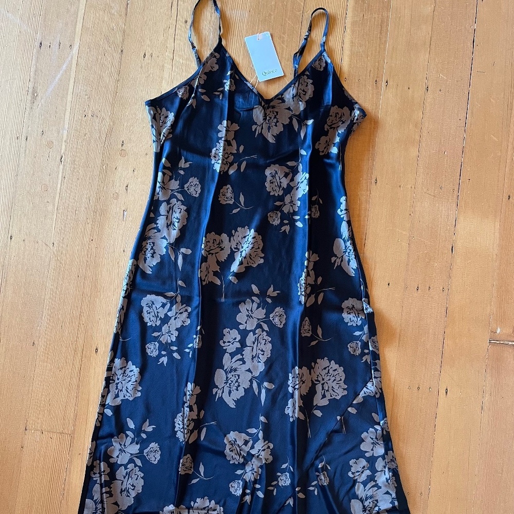 NWT Quince washable silk slip dress M
